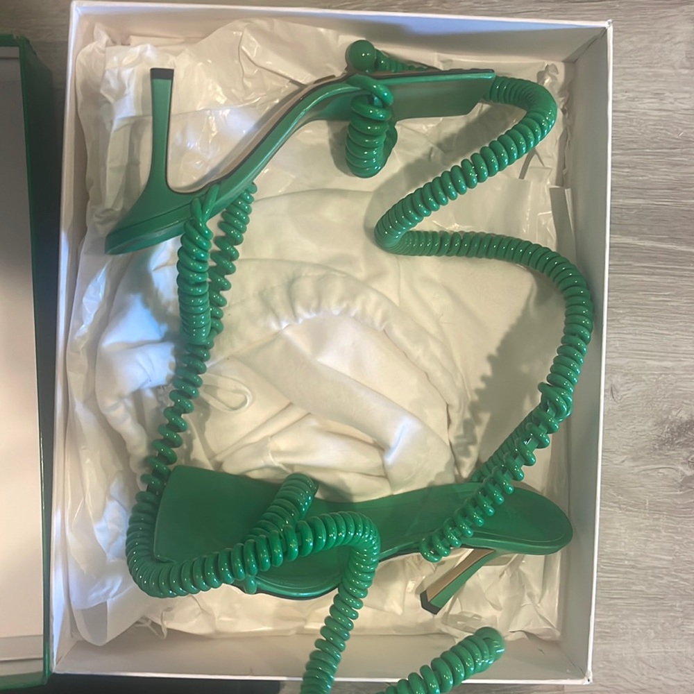 Bottega Wire Cord Sandal Heel
